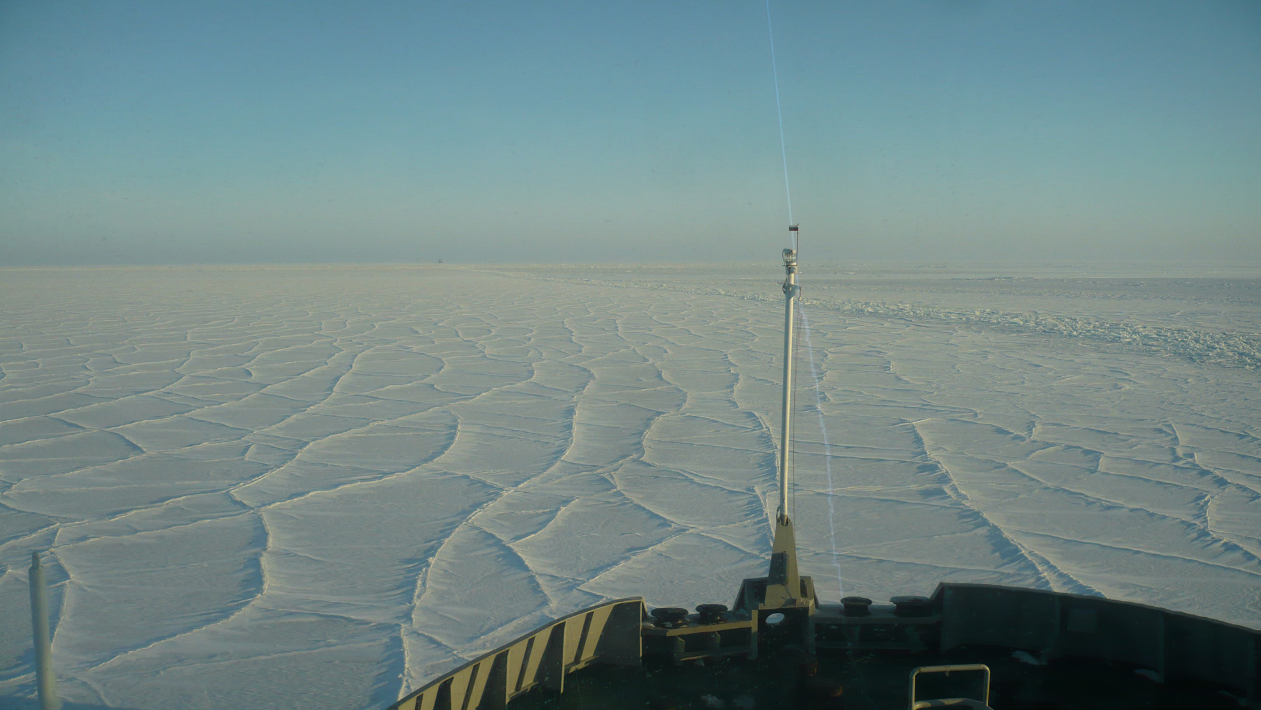 During a seal survey on the frozen Caspian Sea, western Kazakhstan; photo. from icebreaker by O.S.G. Pauwels